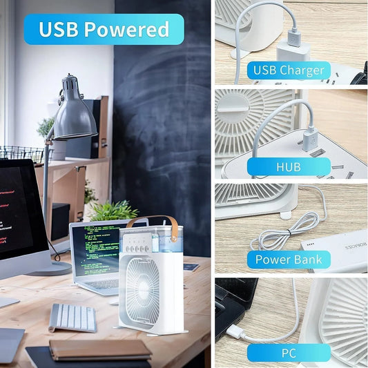 🌀 CoolBreeze™ USB Air Cooler Fan – Stay Chill Anywhere! 🔌❄️